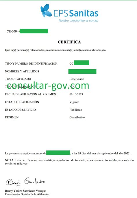 Descarga tu certificado de afiliación EPS Sanitas